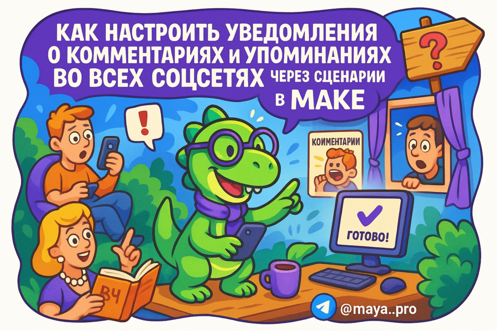 Как автоматизировать отслеживание комментариев и упоминаний в соцсетях с помощью Make.com и не потерять ни одного сообщения