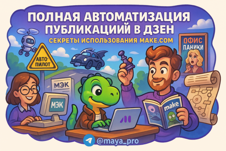 Автоматизация публикаций в Яндекс.Дзен: секреты успеха с Make.com и нейросетями