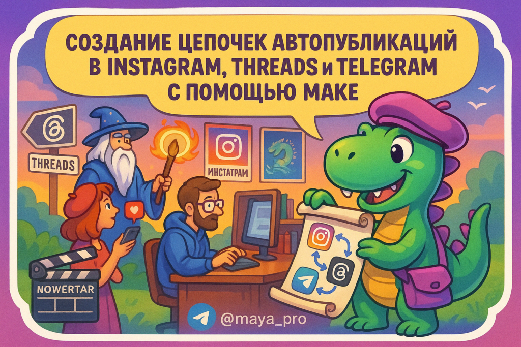 Автопубликация в Instagram, Threads и Telegram: как сделать автоматизацию с Make.com для взрывного роста вовлеченности
