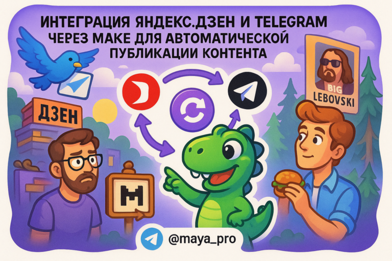 Интеграция Яндекс.Дзен и Telegram через Make.com: как автоматизация прокладывает путь к трафику без затрат