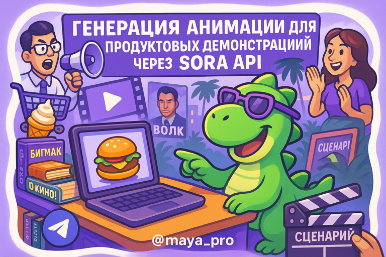 Генерация вирусных анимаций с SORA API: автоматизация контента для продуктовых демонстраций через Make.com