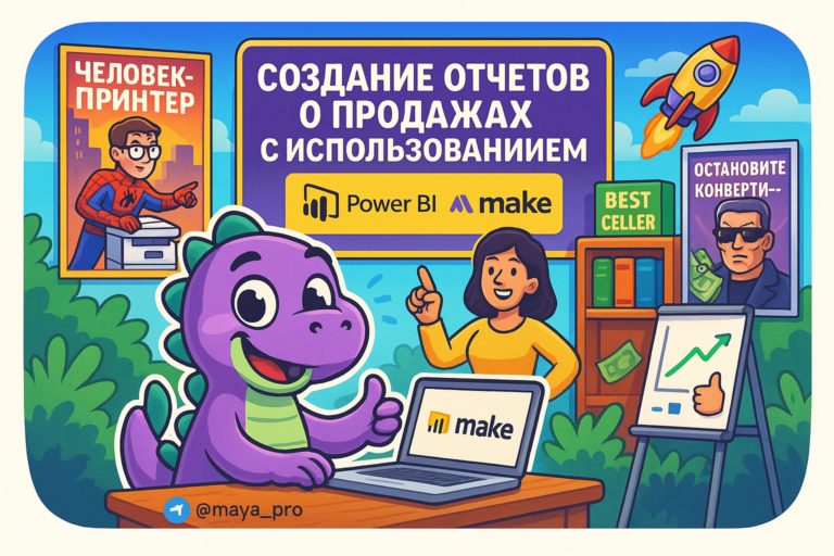 Создание отчетов о продажах: как Power BI и Make.com помогут вам автоматизировать бизнес-процессы и сэкономить время