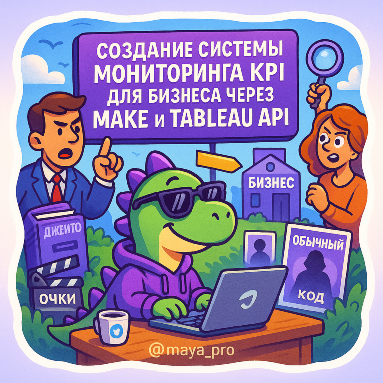 Создайте мощную систему мониторинга KPI: автоматизация с Make.com и визуализация с Tableau API