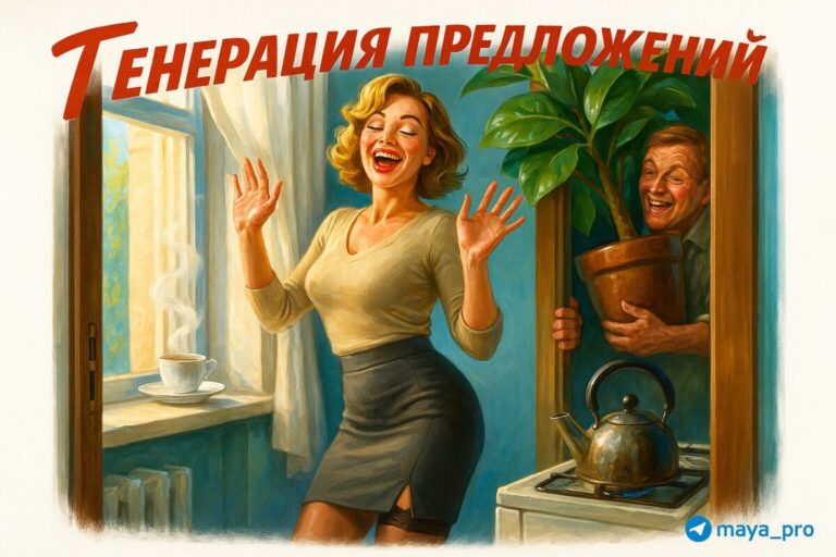Иллюстрация генерации предложений с использованием ИИ в Telegram