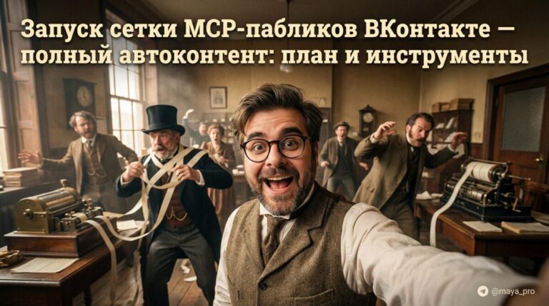 Запуск сетки MCP-пабликов ВКонтакте — полный автоконтент: план и инструменты