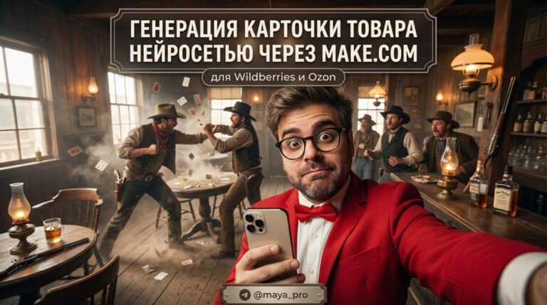 Генерация карточки товара нейросетью через Make.com