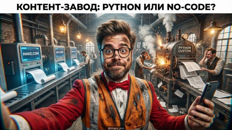 Генерация контента с использованием Python и No-Code платформы