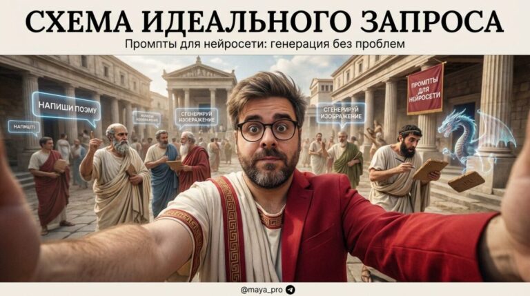 Схема построения идеального запроса для генерации в нейросетях