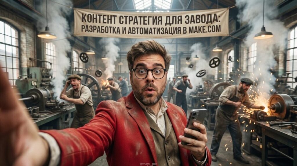 Контент стратегия для завода и автоматизация в Make.com