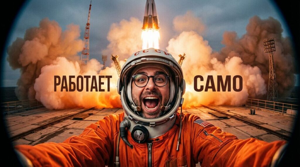 Интерфейс платформы Make.com и схема простого сценария автоматизации