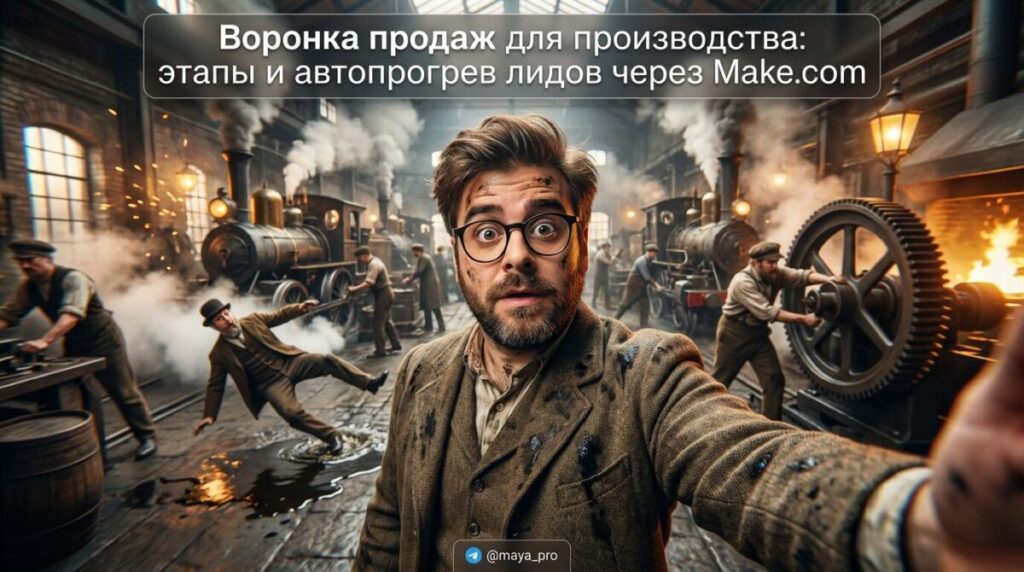 Воронка продаж для производства с этапами и автопрогревом лидов
