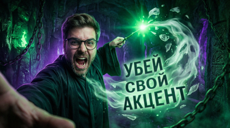 Визуализация работы AI-учителя, который анализирует звуковые волны и корректирует произношение студента