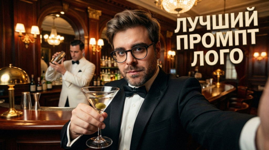 Примеры логотипов, созданных нейросетью, и интерфейс генератора изображений