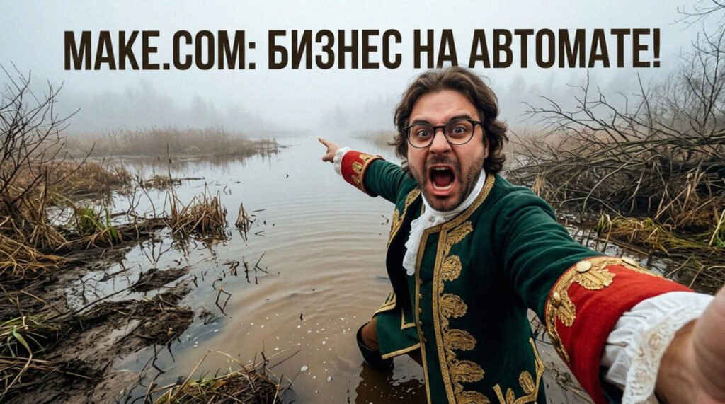 Иллюстрация автоматизации бизнес-процессов с использованием ChatGPT API и платформы Make.com