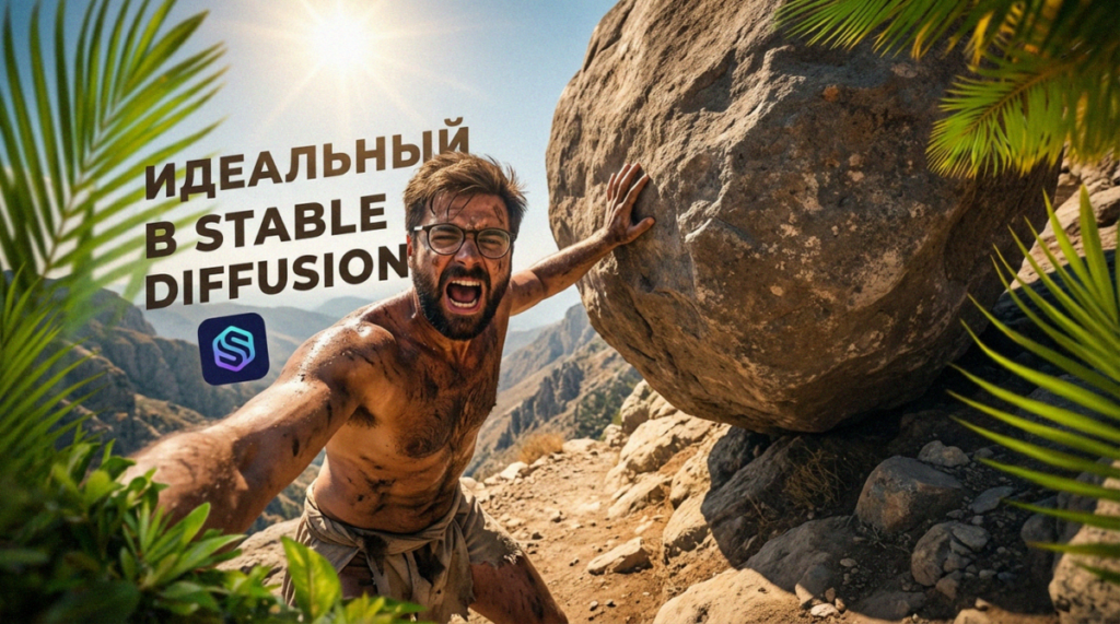 Процесс генерации изображения в Stable Diffusion с использованием LoRA и ControlNet для точного кадра