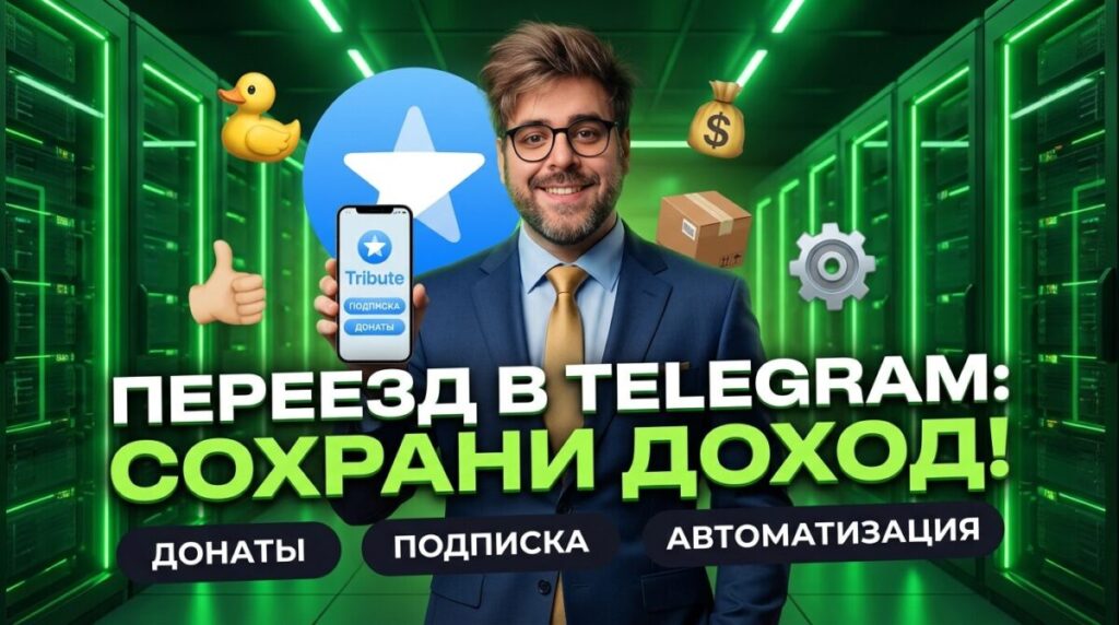 Иллюстрация переезда бизнеса в Телеграм, сохранение дохода и настройка чат-ботов