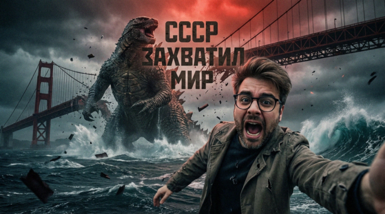 Иллюстрация альтернативной истории СССР в современном мире, сгенерированная нейросетью