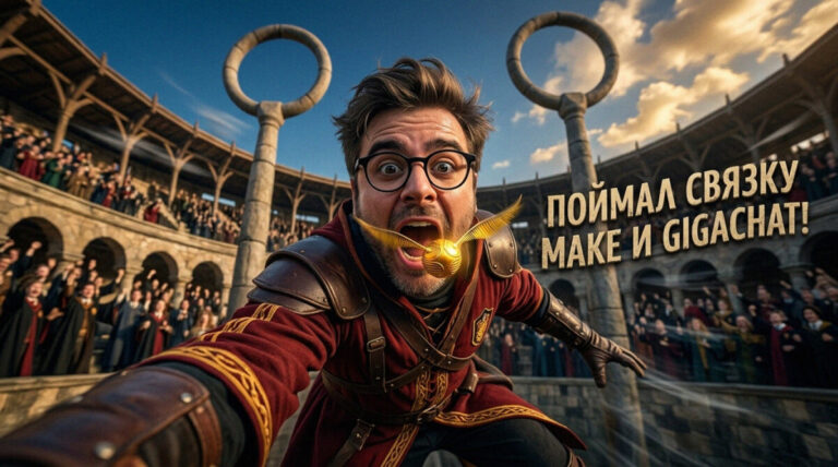 Схема интеграции нейросетей GigaChat и Yandex в бизнес-процессы с помощью платформы автоматизации Make.com