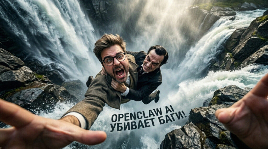Установка OpenClaw AI и самостоятельное исправление ошибок в скриптах нейросетью
