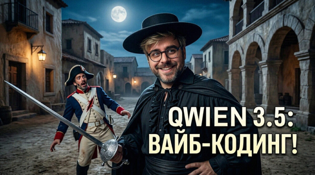 Иллюстрация примеров вайб-кодинга и автоматизации с использованием нейросети Qwen 3.5