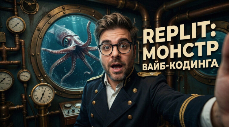 Интерфейс облачной платформы Replit для разработки и вайб-кодинга сложных интерфейсов