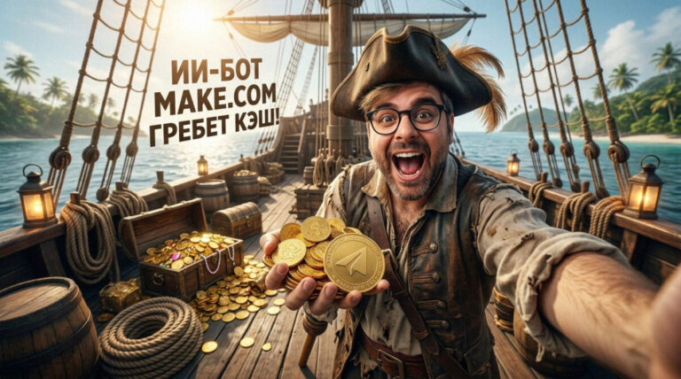 Схема автоматизации лидогенерации через Телеграм-бот с ИИ и Make.com