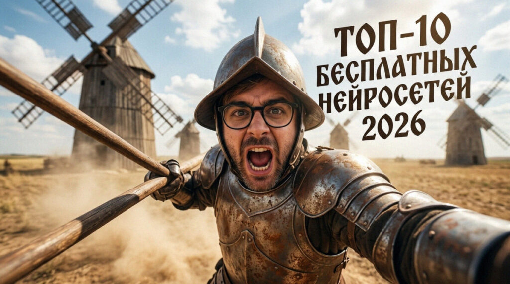 Иллюстрация к статье про топ-10 бесплатных сервисов генерации картинок нейросетью в 2026 году