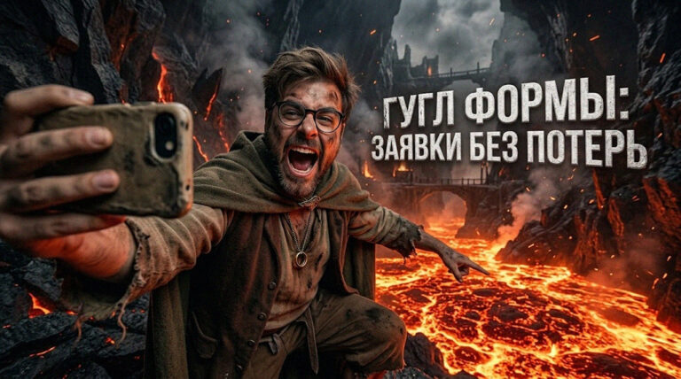 Инфографика процесса автоматической передачи данных из Google Forms в CRM без потерь