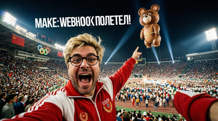 Инфографика по настройке входящего вебхука в Make для приема данных с сайта