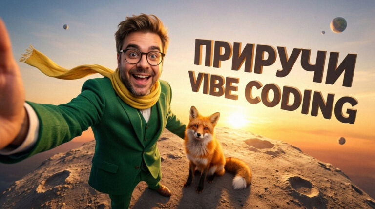 Футуристичная иллюстрация концепции Vibe coding и влияния ИИ на рынок разработки ПО в 2026 году