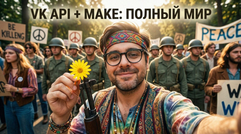 Схема автоматизации постов и лидов VK API через сервис Make в 2026 году