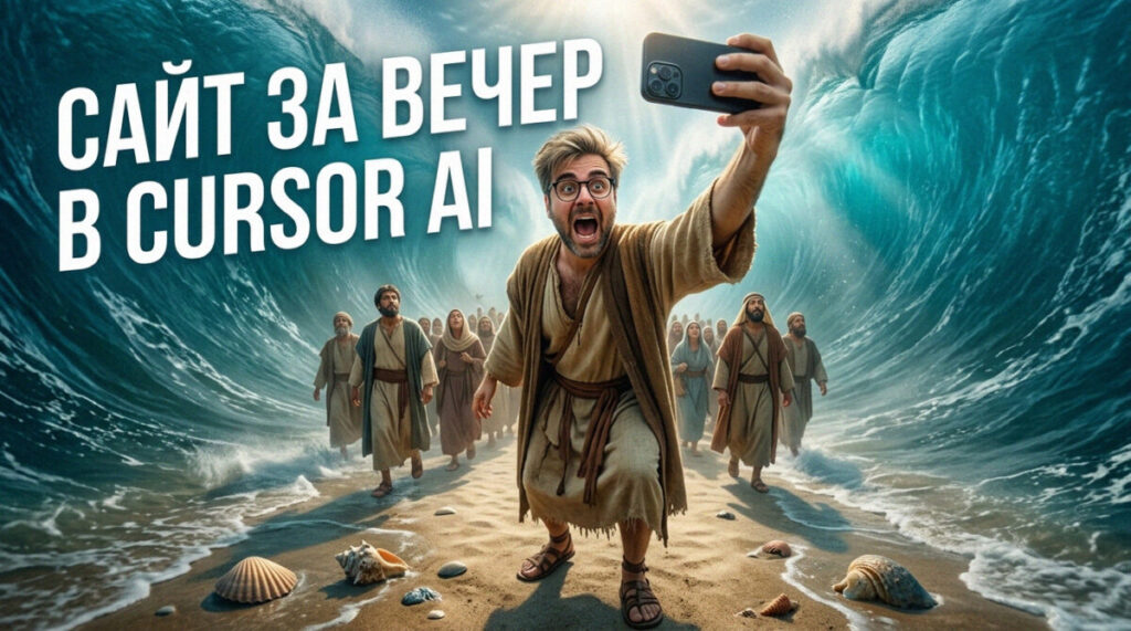 Интерфейс редактора кода Cursor AI в процессе разработки веб-сайта