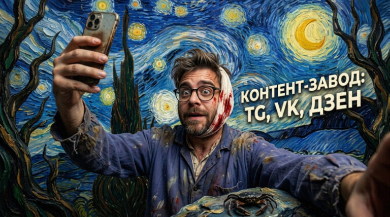Инфографика процесса создания системы контент-завода для мессенджеров и соцсетей под ключ