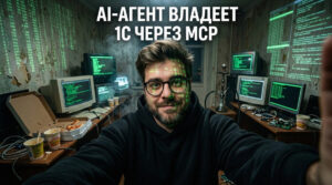 Схема взаимодействия MCP сервера с системой 1С для передачи производственных данных AI-агенту