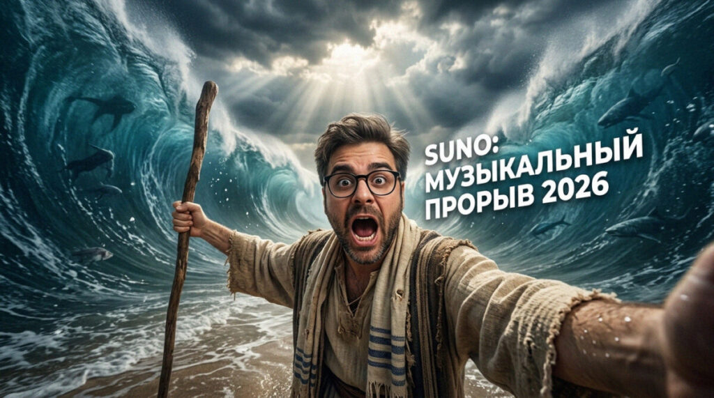 Работа нейросети Suno AI для создания музыки в 2026 году