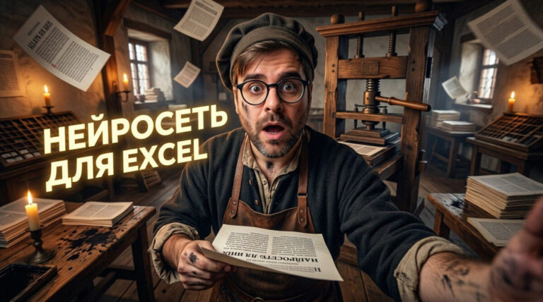 Схема автоматизации данных и макросов в Excel с помощью нейросети на умном производстве