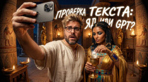 Иллюстрация процесса проверки статьи, созданной нейросетью для контент-завода