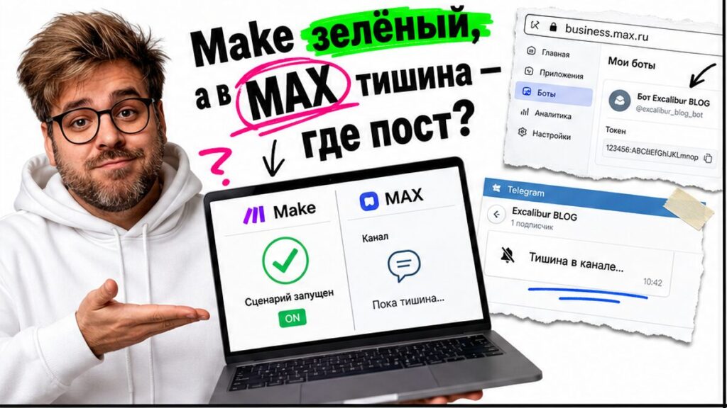 Автопостинг в макс: Make.com и Google Таблица без кода