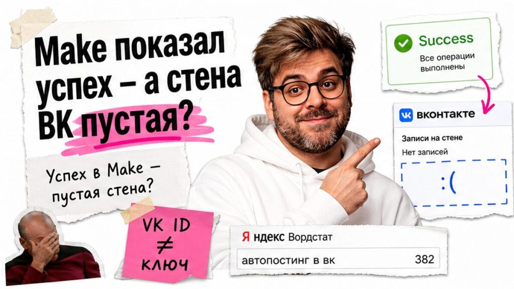 Как настроить автопостинг в ВК через Make и Google Таблицы?