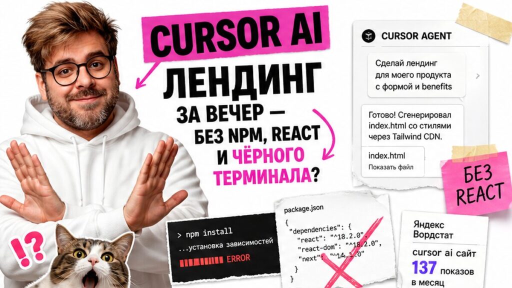 Cursor AI сайт: лендинг без кода за один вечер
