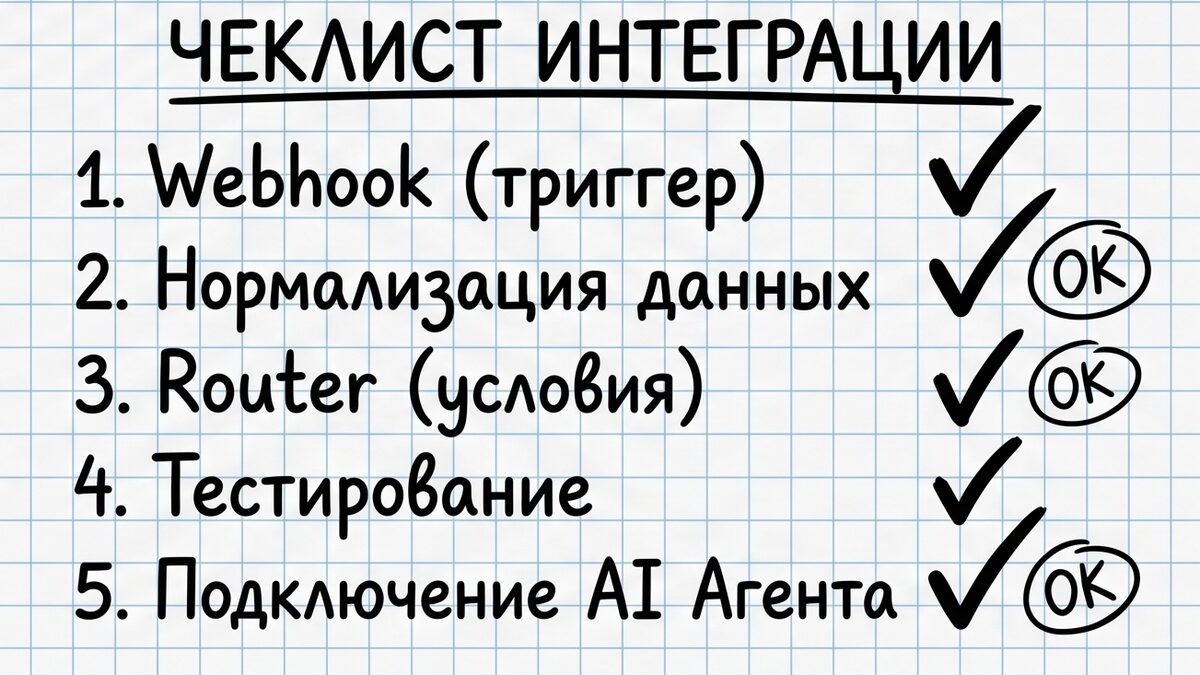 Чеклист: базовый сценарий Make.com до подключения AI Agent
