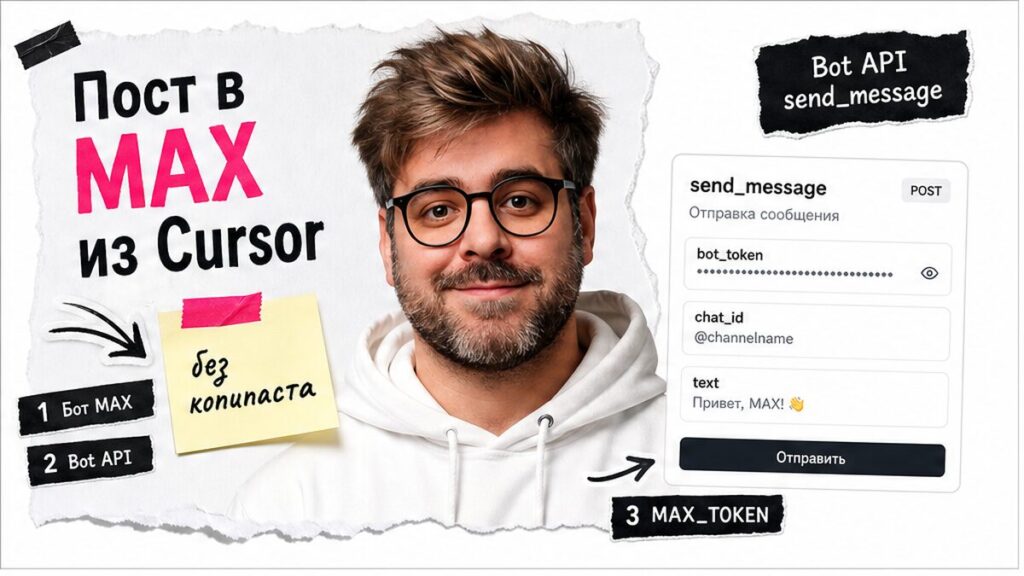 Иллюстрация: пост в канал MAX из Cursor без копипаста