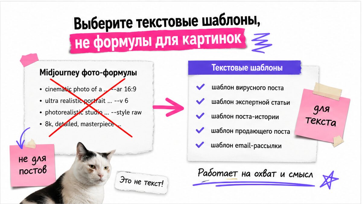 Схема: текстовые шаблоны промтов вместо формул для картинок