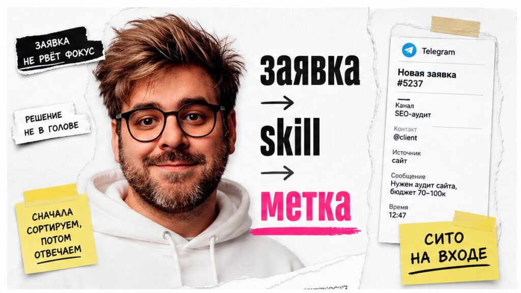 Иллюстрация: skill в Cursor отсеивает заявки из Telegram по меткам