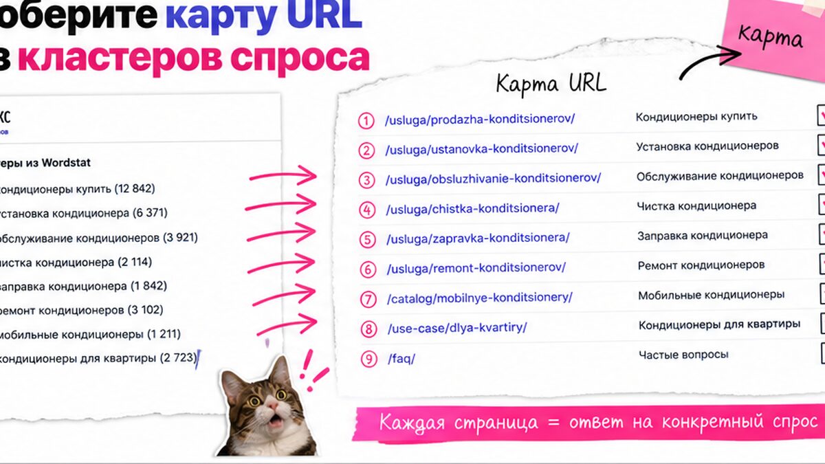 Чеклист карты URL из кластеров Wordstat