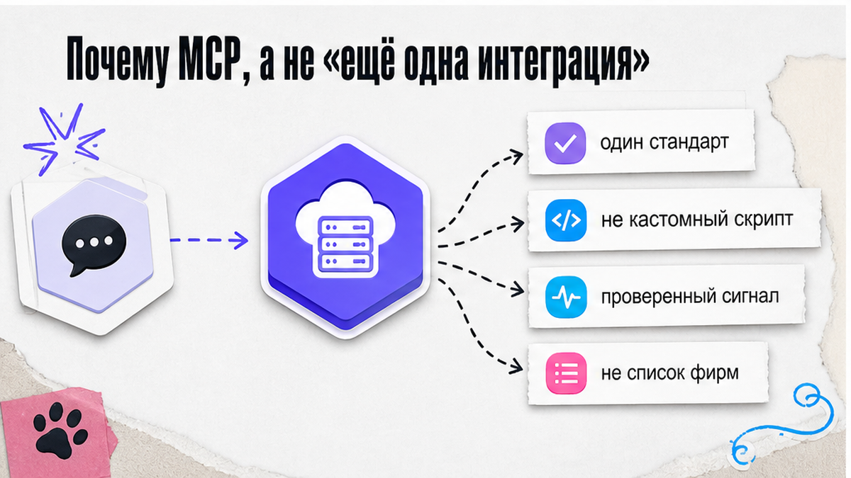 Схема: MCP вместо кастомной интеграции для intent