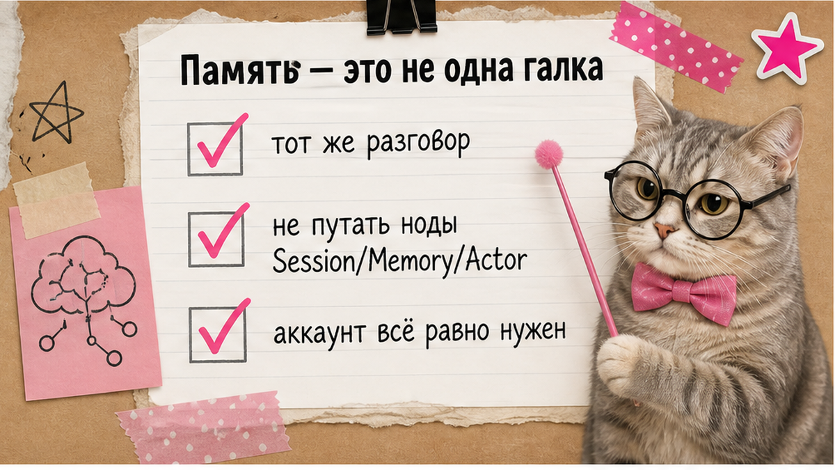 Чеклист памяти: Session ID, Memory Mode и Actor ID — разные смыслы