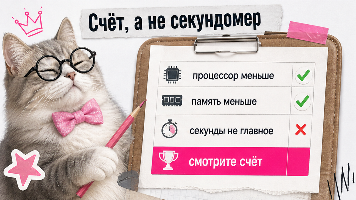 Карточки: меньше процессор и память важнее секунд на счёте
