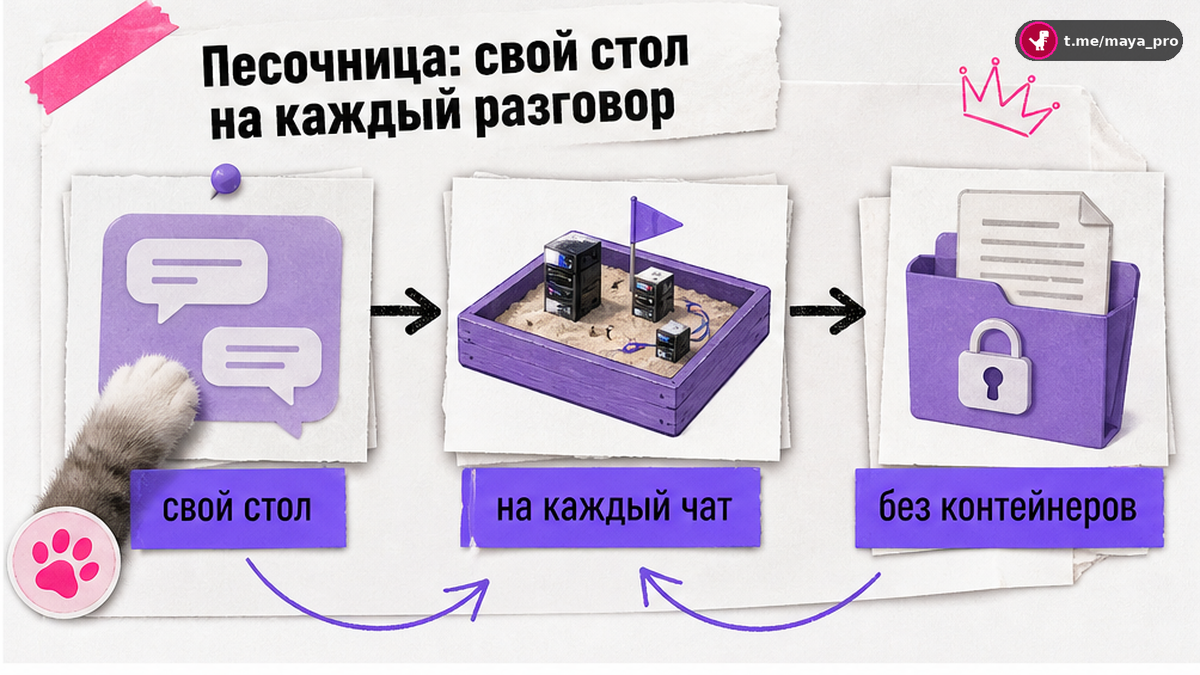 Схема: песочница с отдельным столом на каждый разговор агента