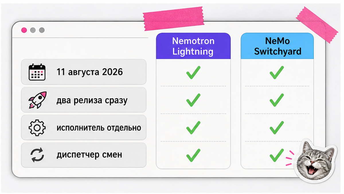 Сравнение двух open-релизов NVIDIA от 11 августа 2026